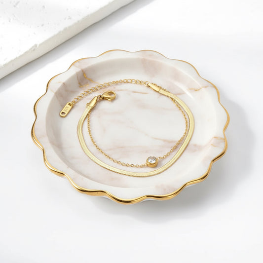 Diana Double Chain Bracelet – 18K Gold Plated Stainless Steel