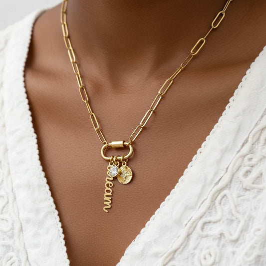 Dare to Dream Charm Paperclip Necklace