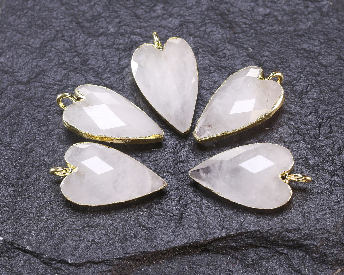 Rock Crystal Quartz Heart Pendant