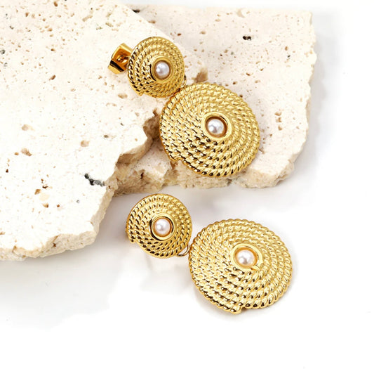 Adriata Earrings – 18K Gold Plated with White Pearls