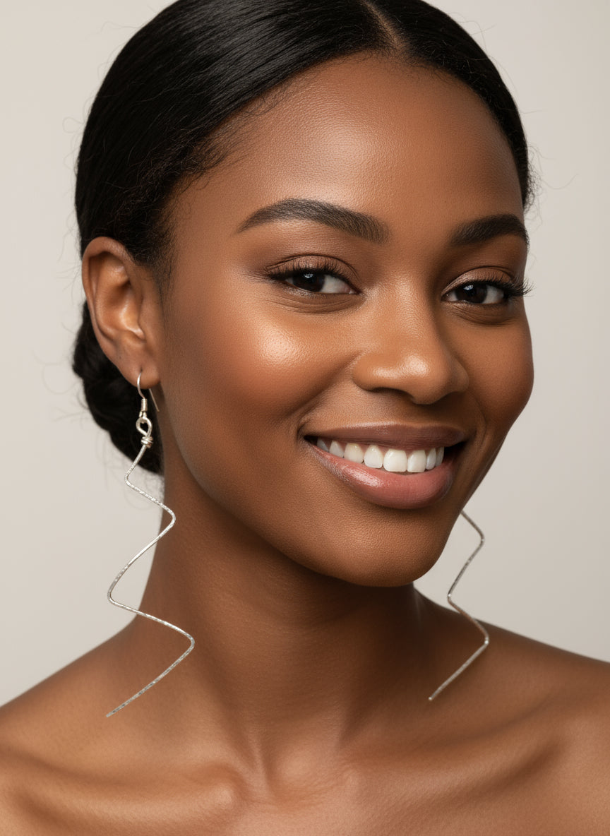 Violet lightning statement Earrings