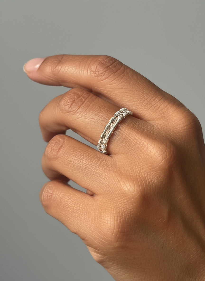 Woven Band Ring – Handcrafted Custom Textured Statement