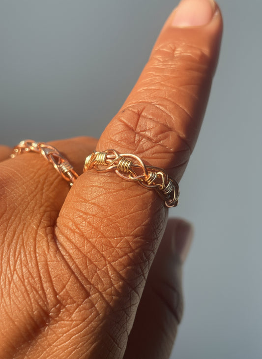 Braided Band Ring – Copper Handwoven Statement Ring