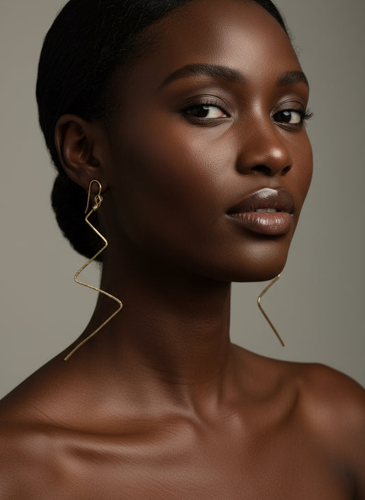 Violet lightning statement Earrings