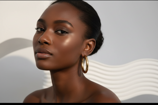 Milan 18K Gold PVD Stainless Steel Chunky Hoop Earrings (60mm) – Bold Classic Hoops