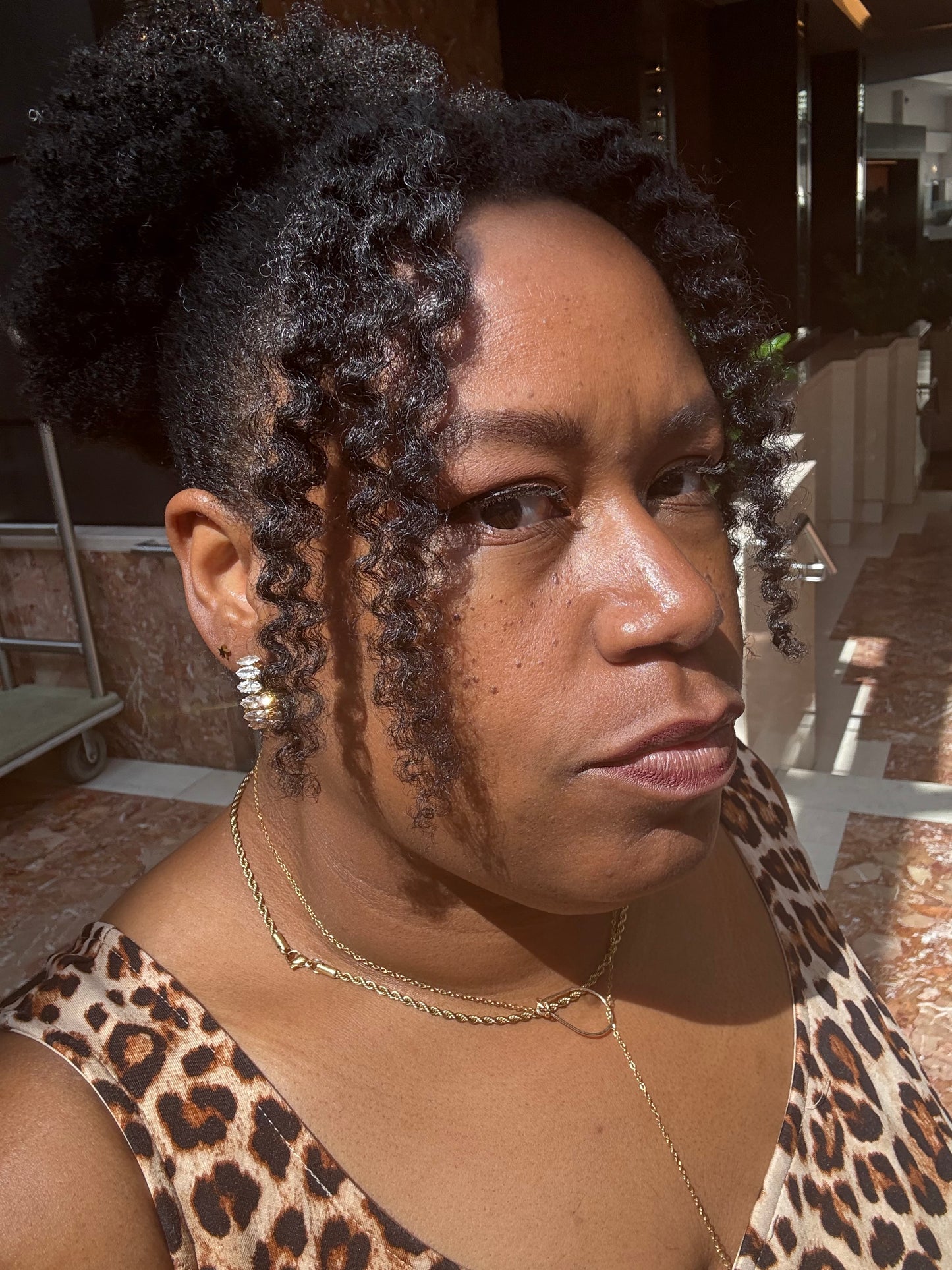 Maranda 18K Gold PVD Stainless Steel Marquis CZ Stone Hoop Earrings