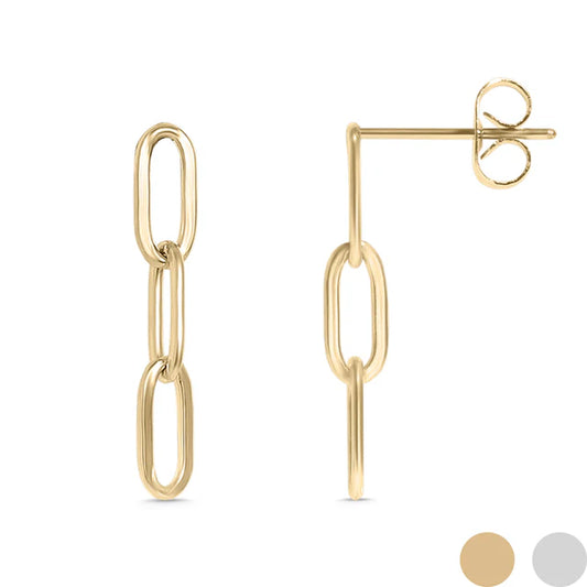 Jayla 18K Gold PVD Stainless Steel Paperclip Earrings