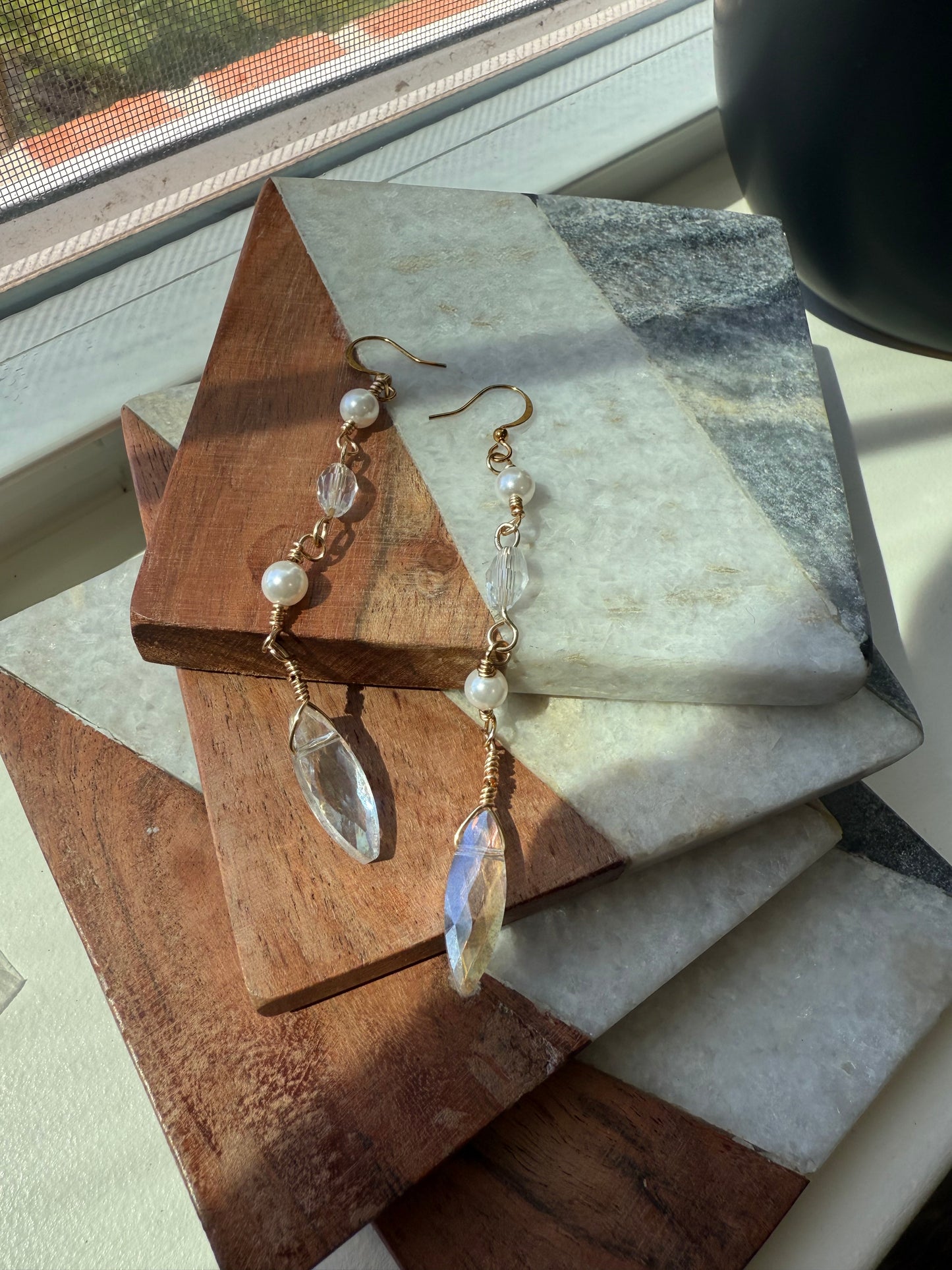 Feyre Starfall Earrings – Pearl & Crystal Inspired Design Limited Edition
