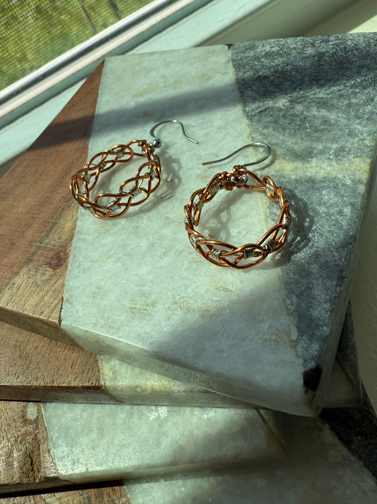Nidea Braided hoop dangle earrings