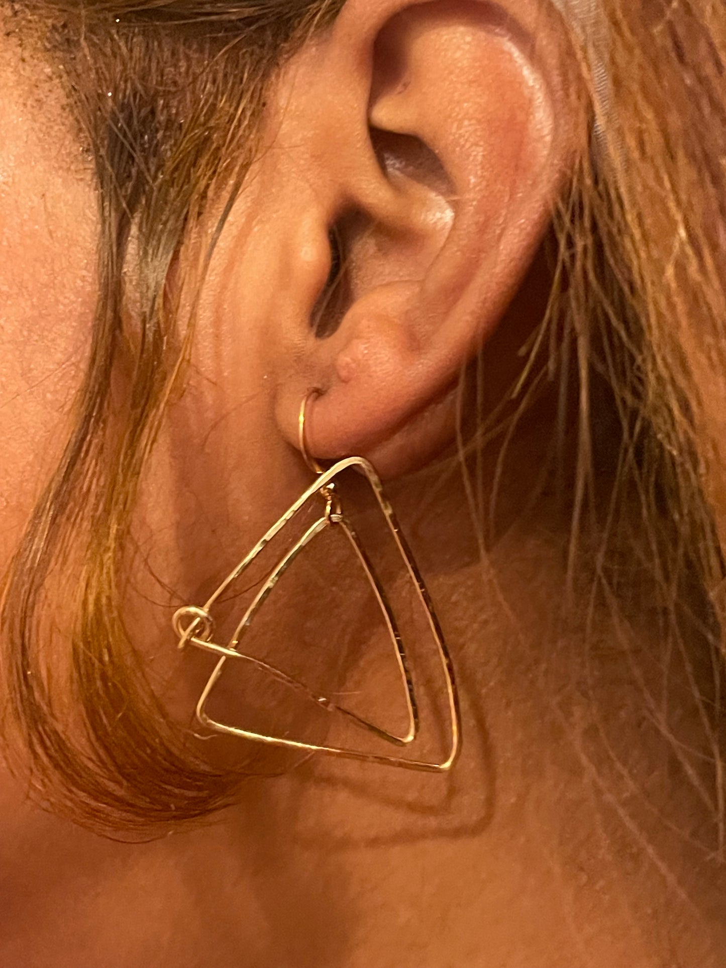 Double Triangle dangle earrings