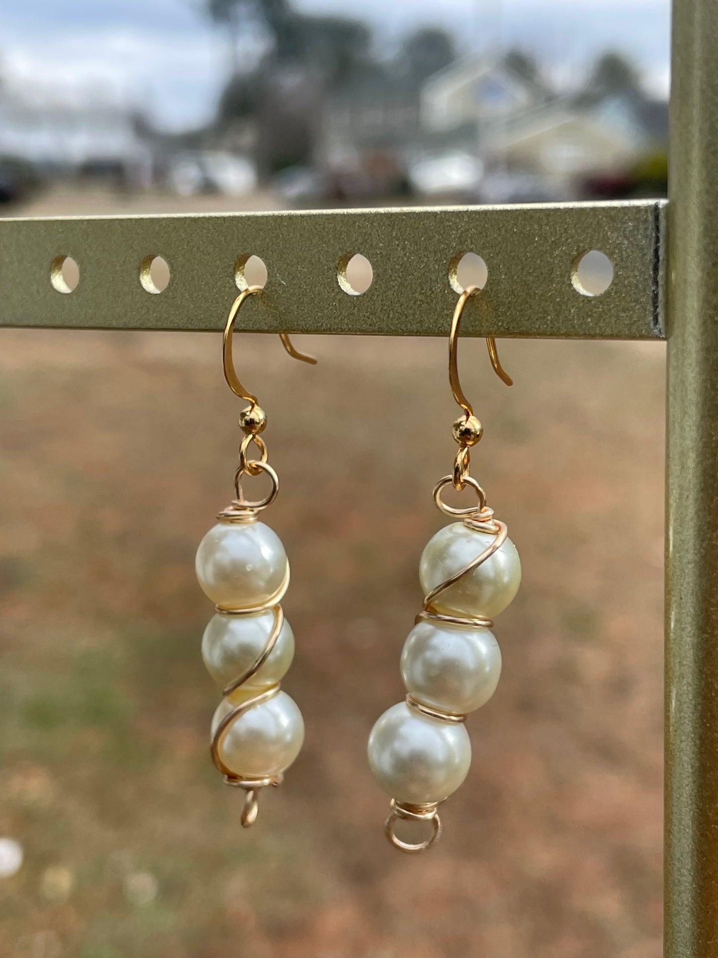 Pearl stack earrings