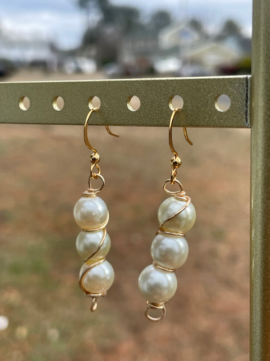 Pearl stack earrings