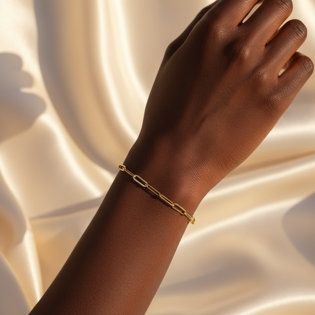 Jayla 18K Gold PVD Stainless Steel Paperclip chain Bracelet