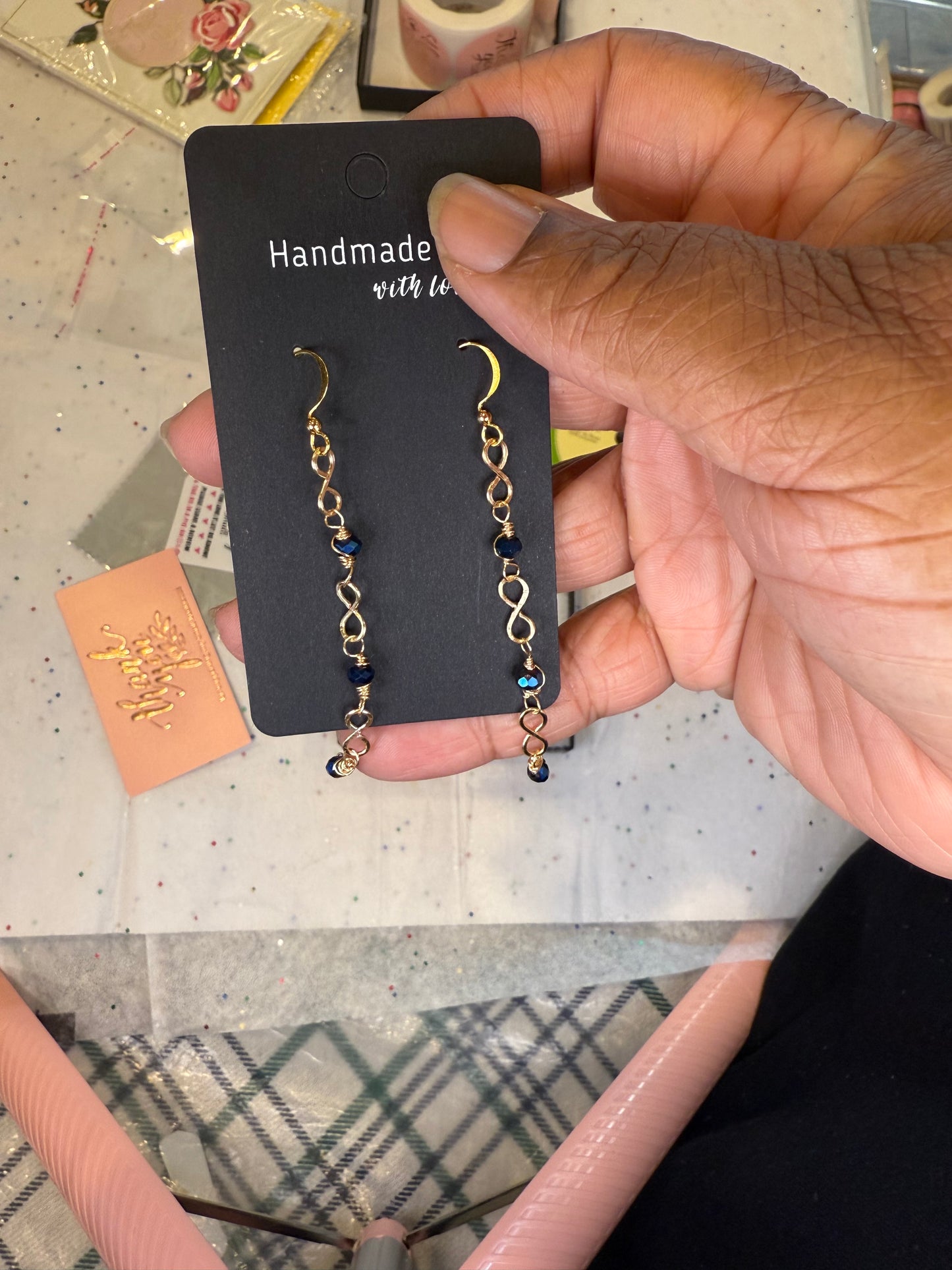 Infinity Link Beaded Earrings