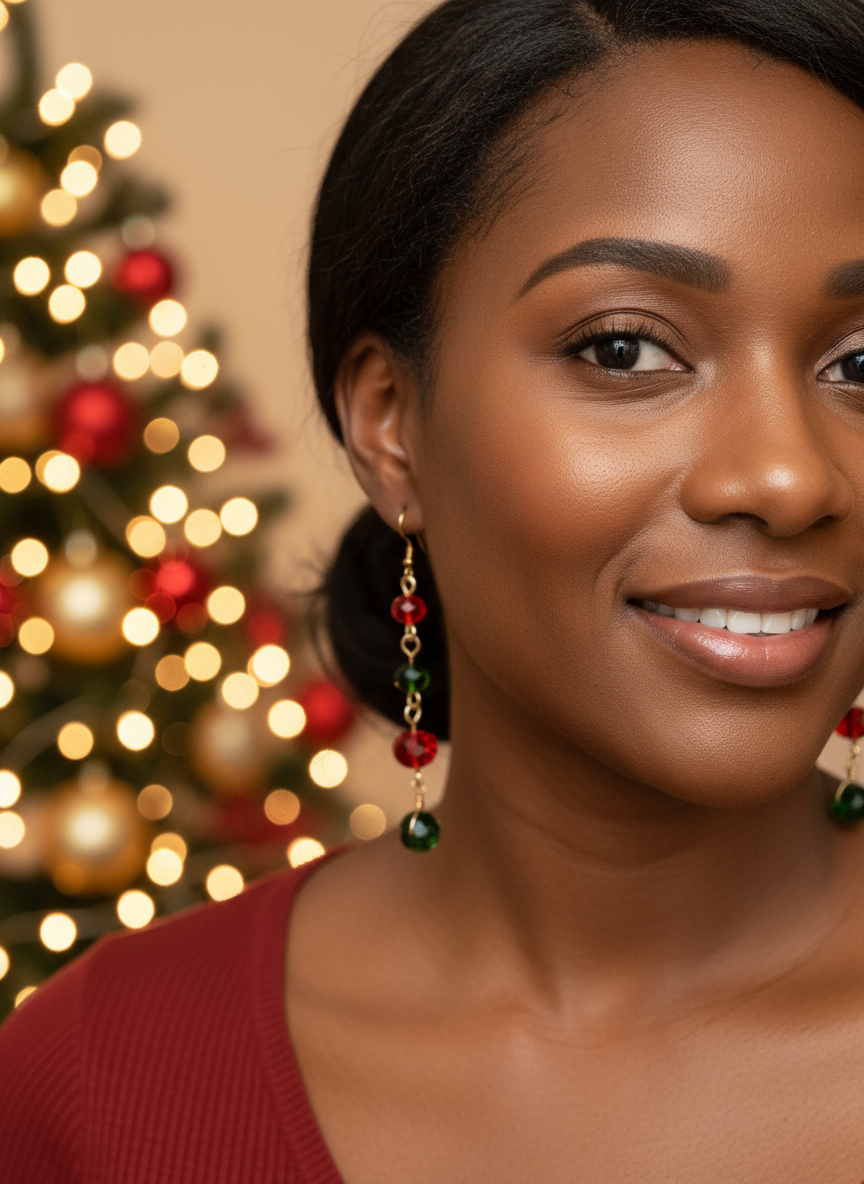 Jolly Holly  Christmas Earrings – Handcrafted Holiday Joy