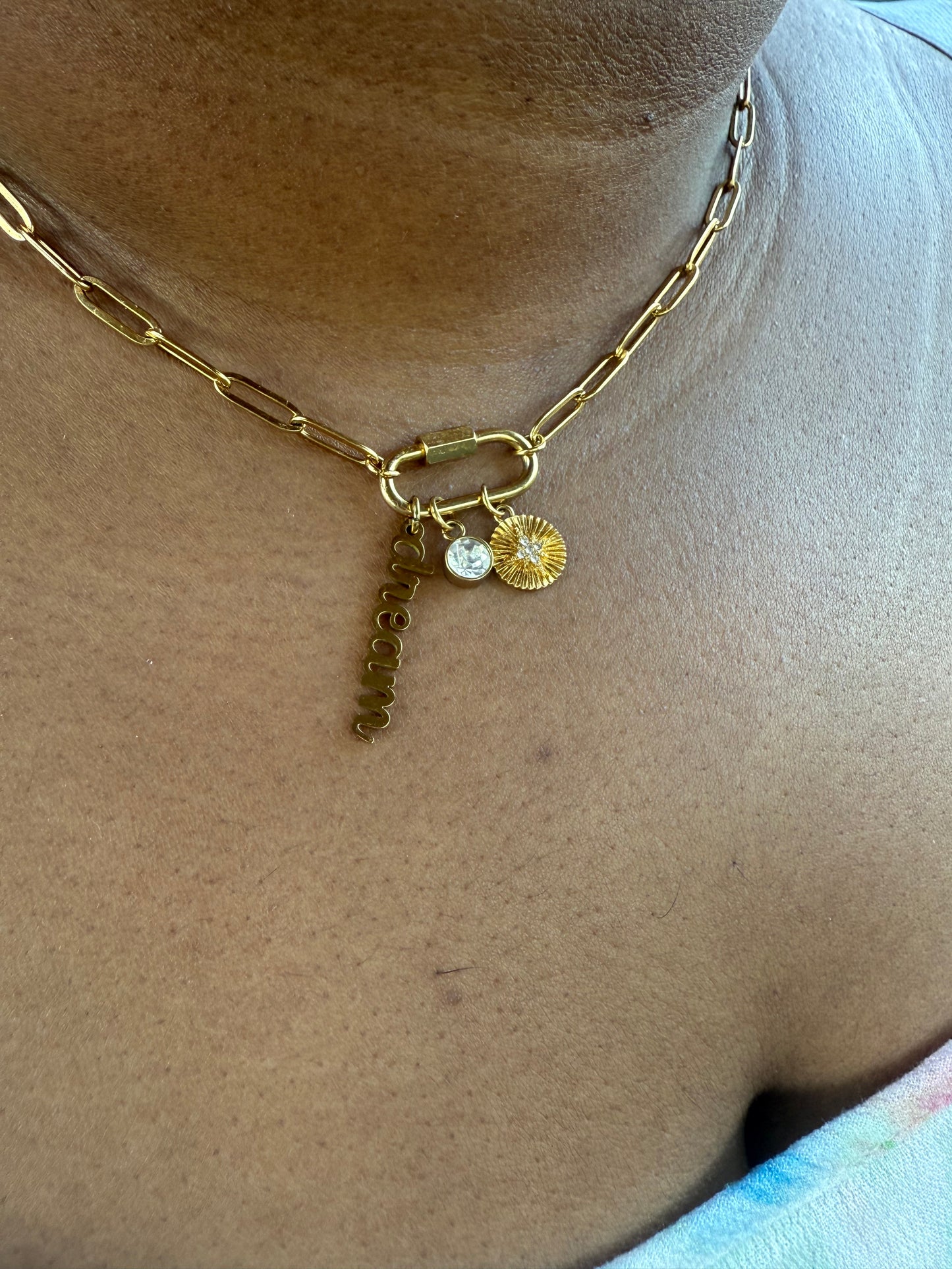 Dare to Dream Charm Paperclip Necklace