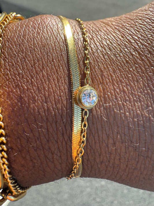 Diana Double Chain Bracelet – 18K Gold Plated Stainless Steel