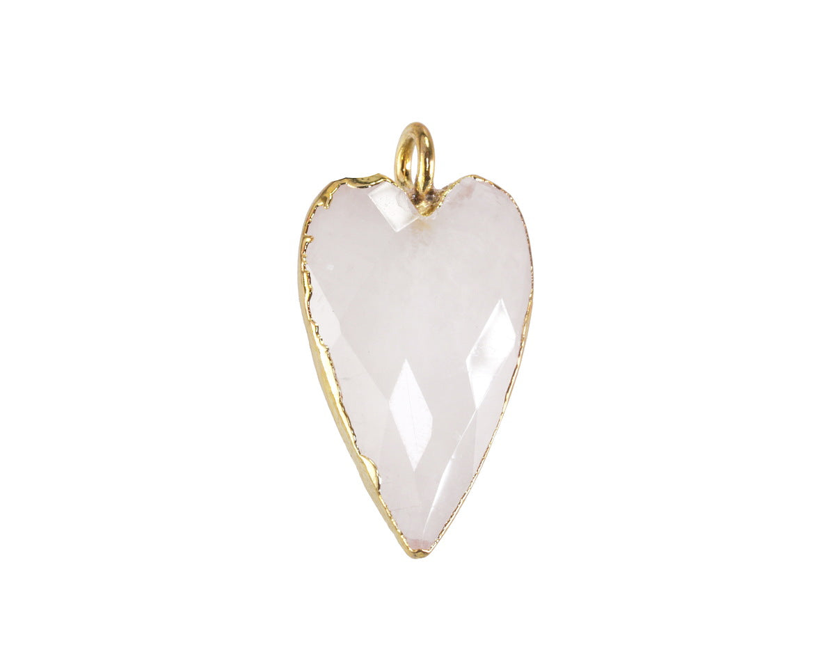 Rock Crystal Quartz Heart Pendant