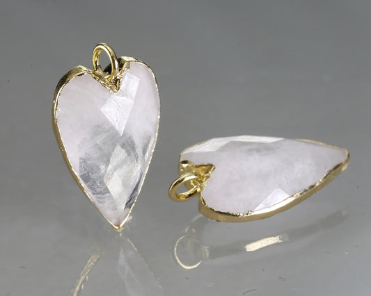 Rock Crystal Quartz Heart Pendant