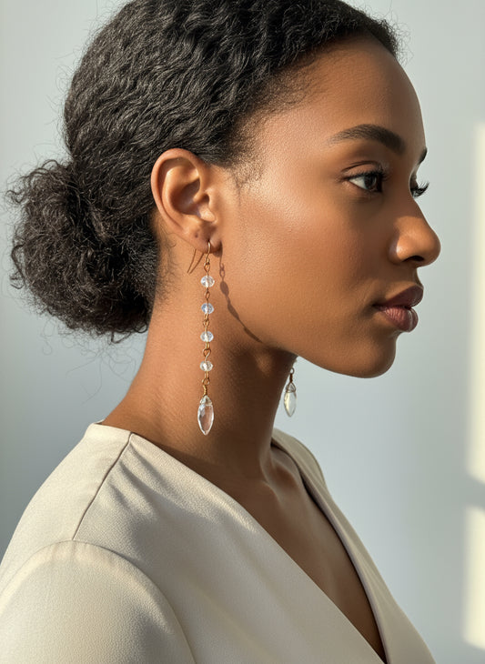 Lady of Autumn Earrings – Handcrafted Copper & Crystal