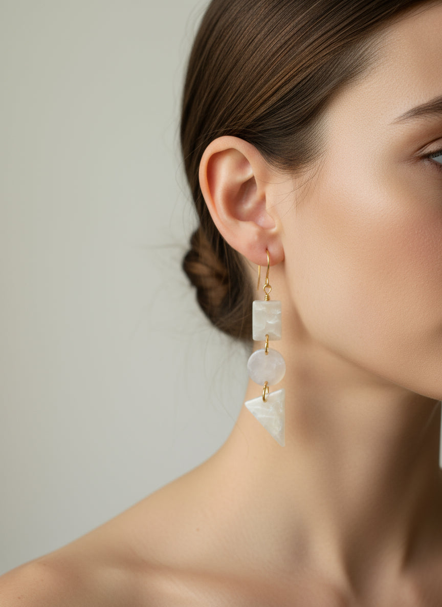 Cresseida Earrings | Geometric Summer Court Statement Jewelry – Will & Mae