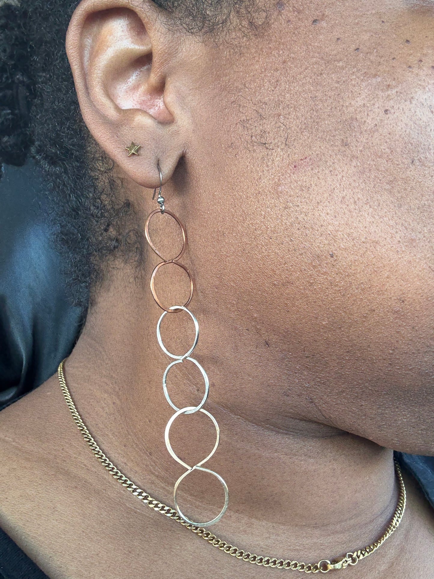New Beginnings Statement Earrings – Mixed Metal Triple 8 Design