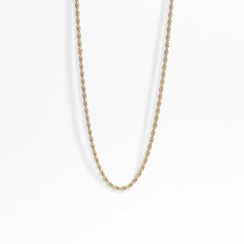 Carrie 18K Gold PVD Stainless Steel Rope Chain Necklace