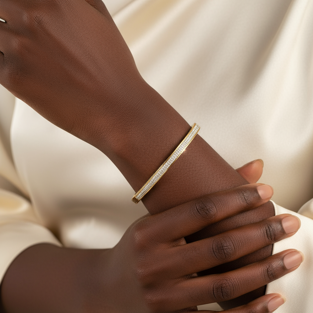 Simone Bangle – 18K Gold Plated Stainless Steel