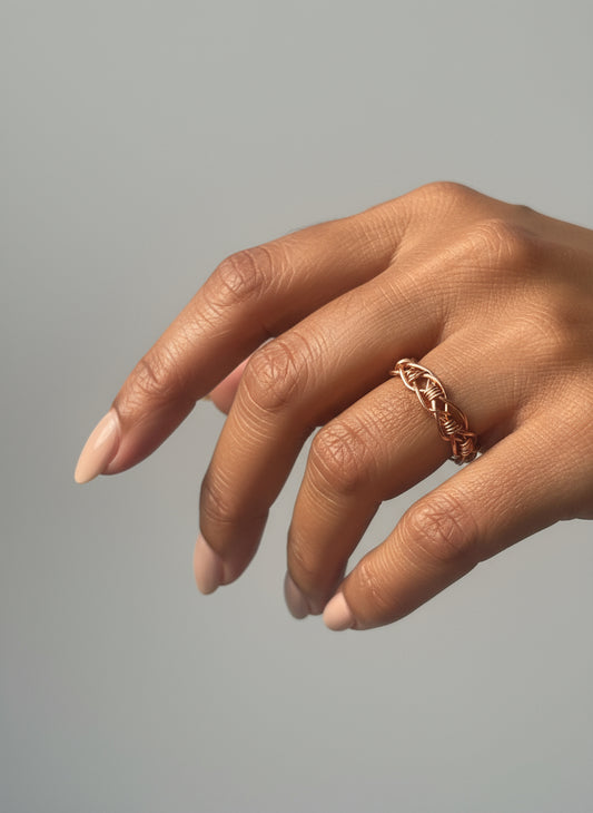 Braided Band Ring – Copper Handwoven Statement Ring