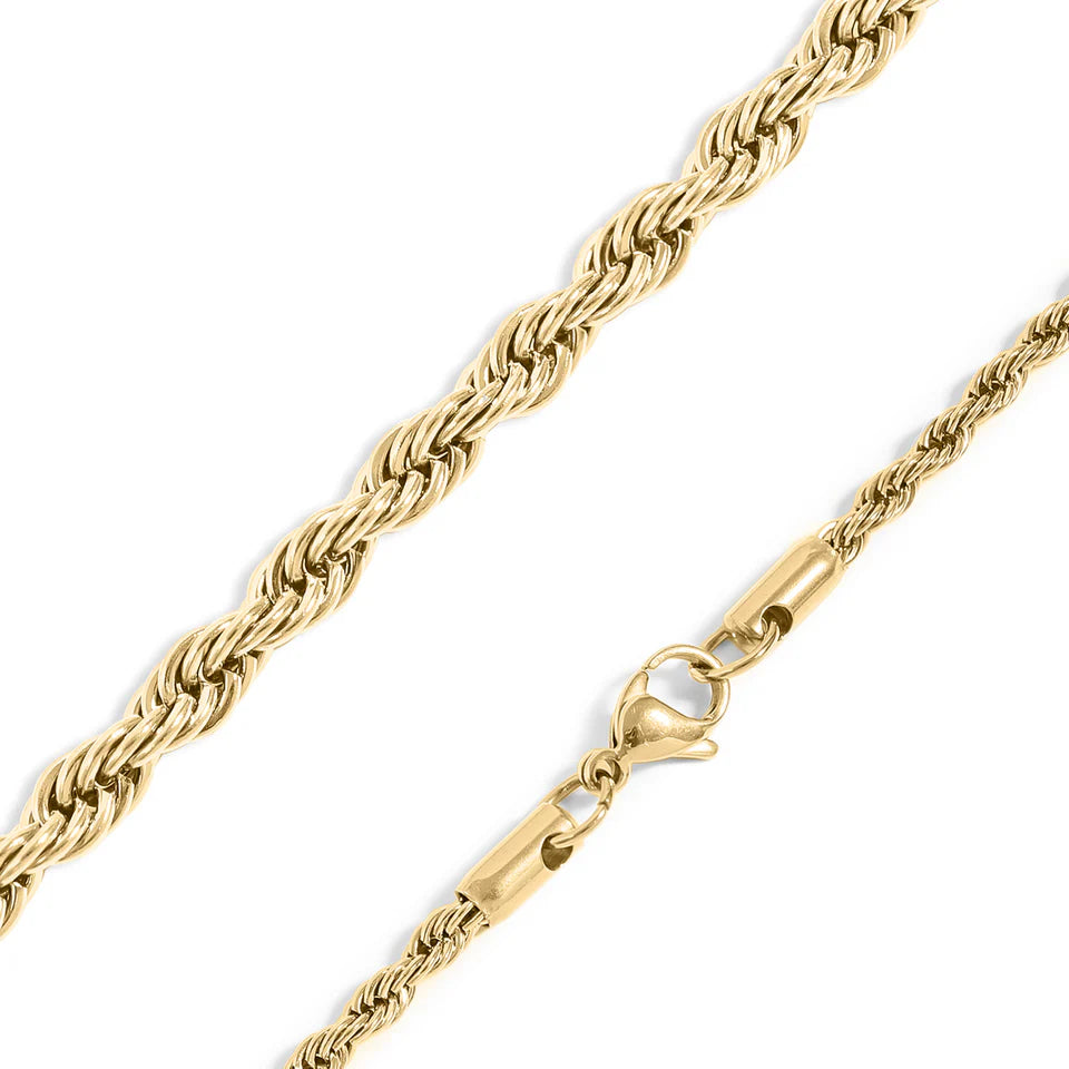 Carrie 18K Gold PVD Stainless Steel Rope Chain Necklace