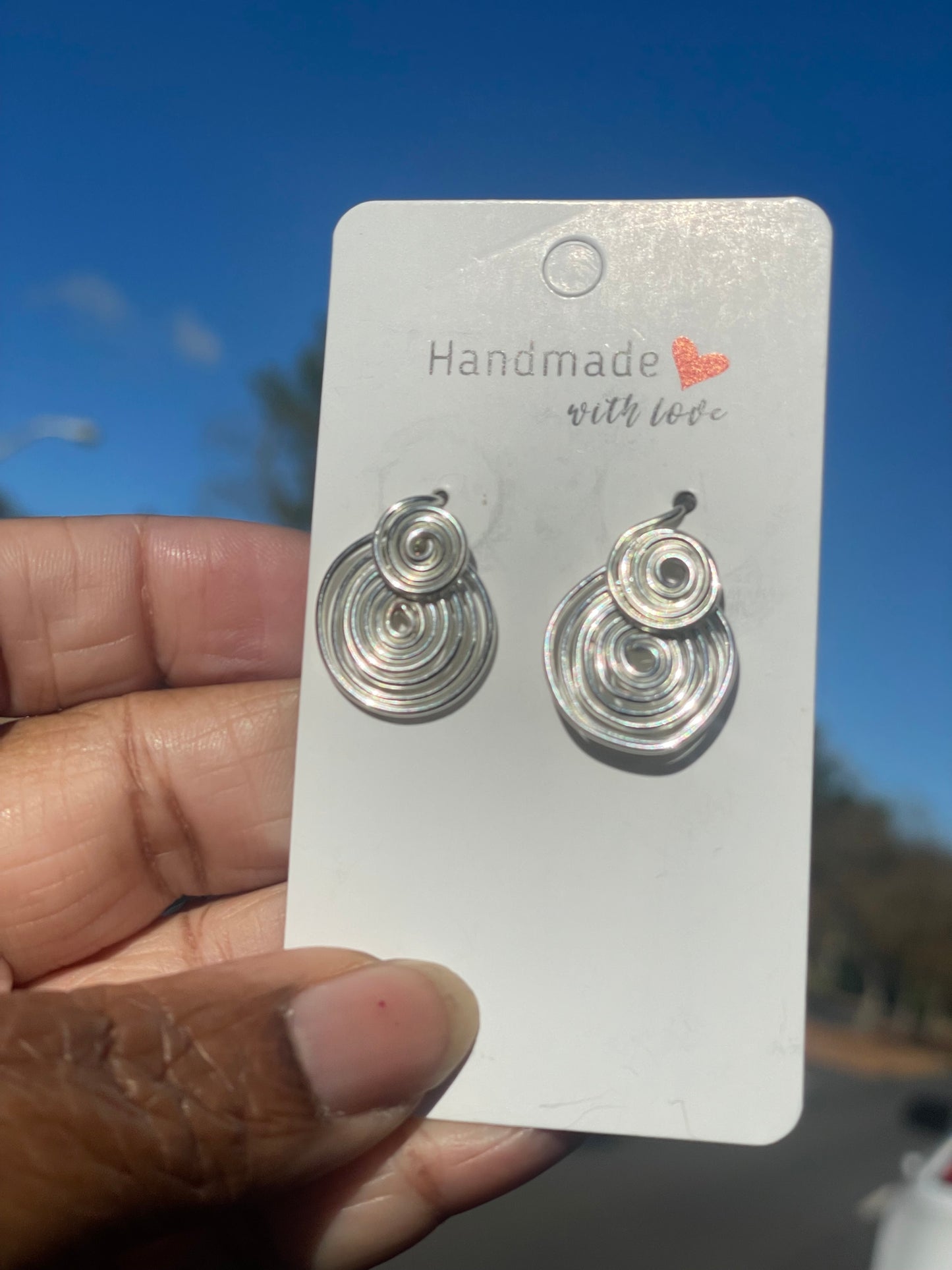 Double swirl coin  earrings