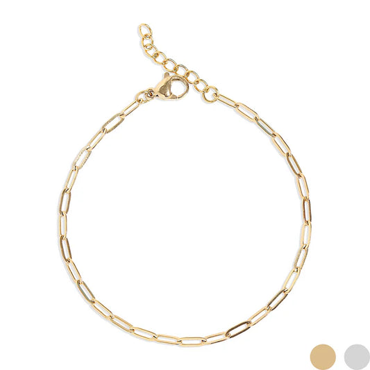 Jayla 18K Gold PVD Stainless Steel Paperclip chain Bracelet