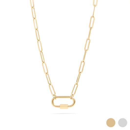 Paperclip Carabiner Charm Holder Necklace