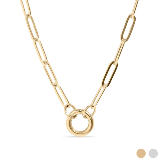 Paperclip Charm Holder Necklace