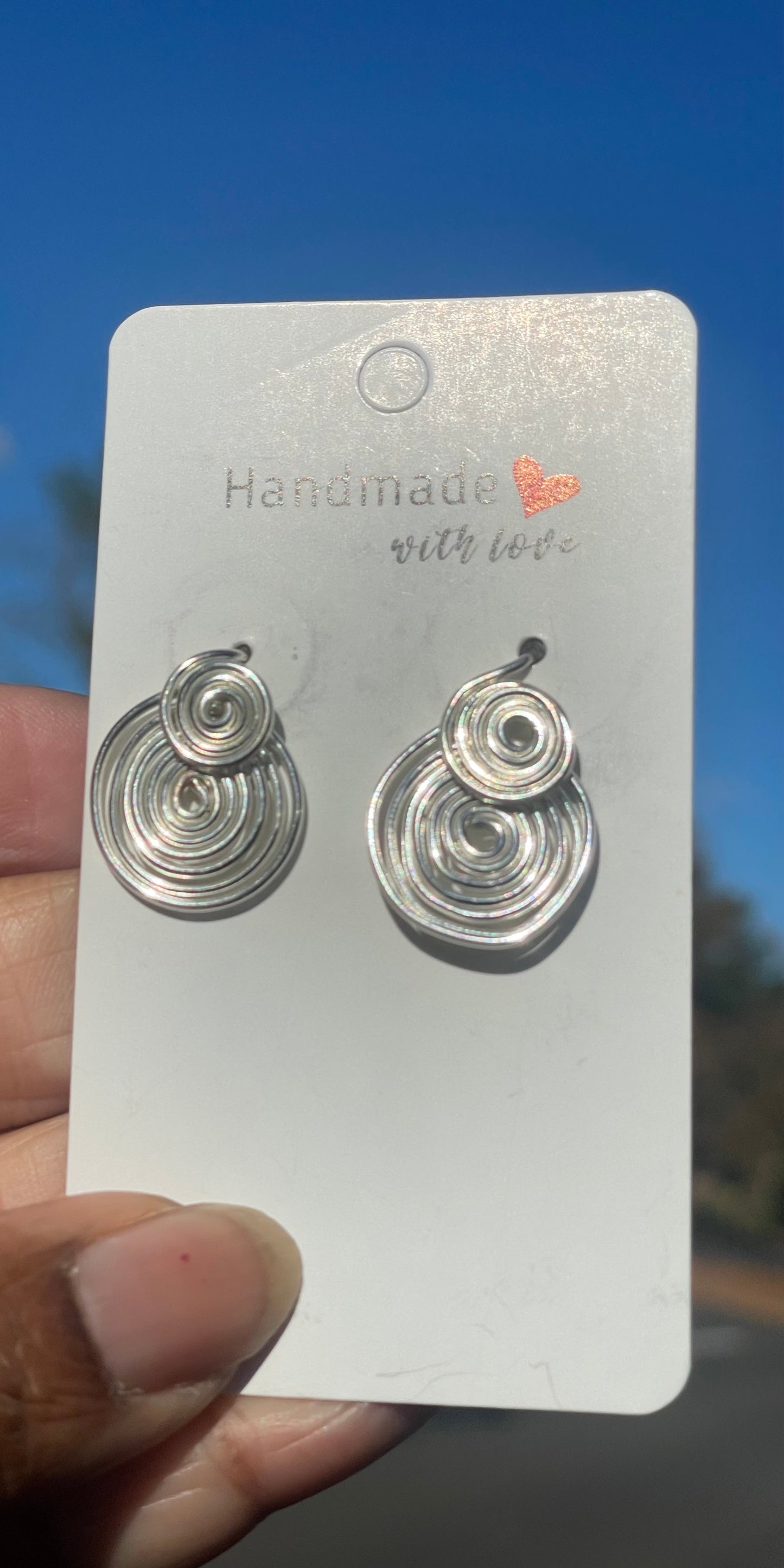 Double swirl coin  earrings