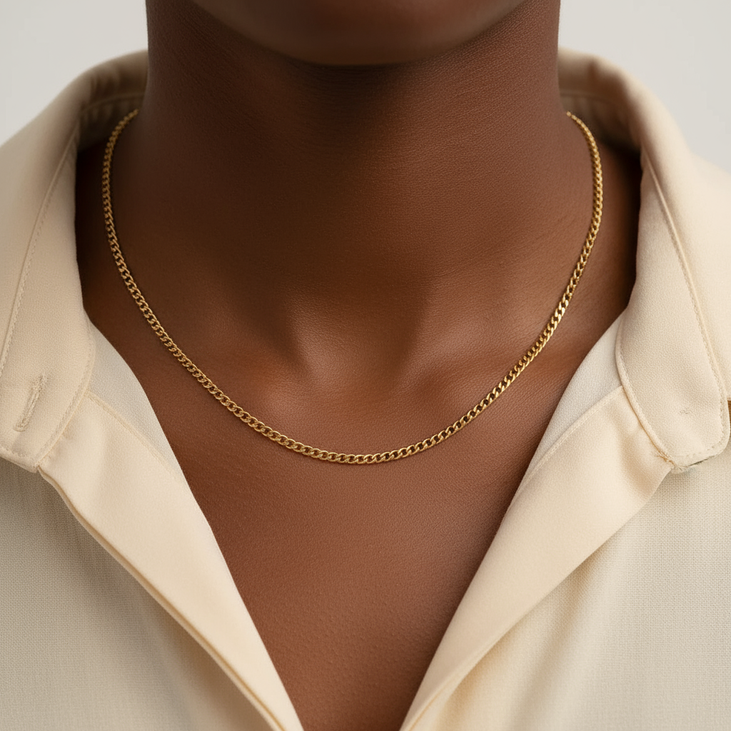 Ella 18K Gold PVD Stainless Steel Diamond Cut Curb Chain Necklace