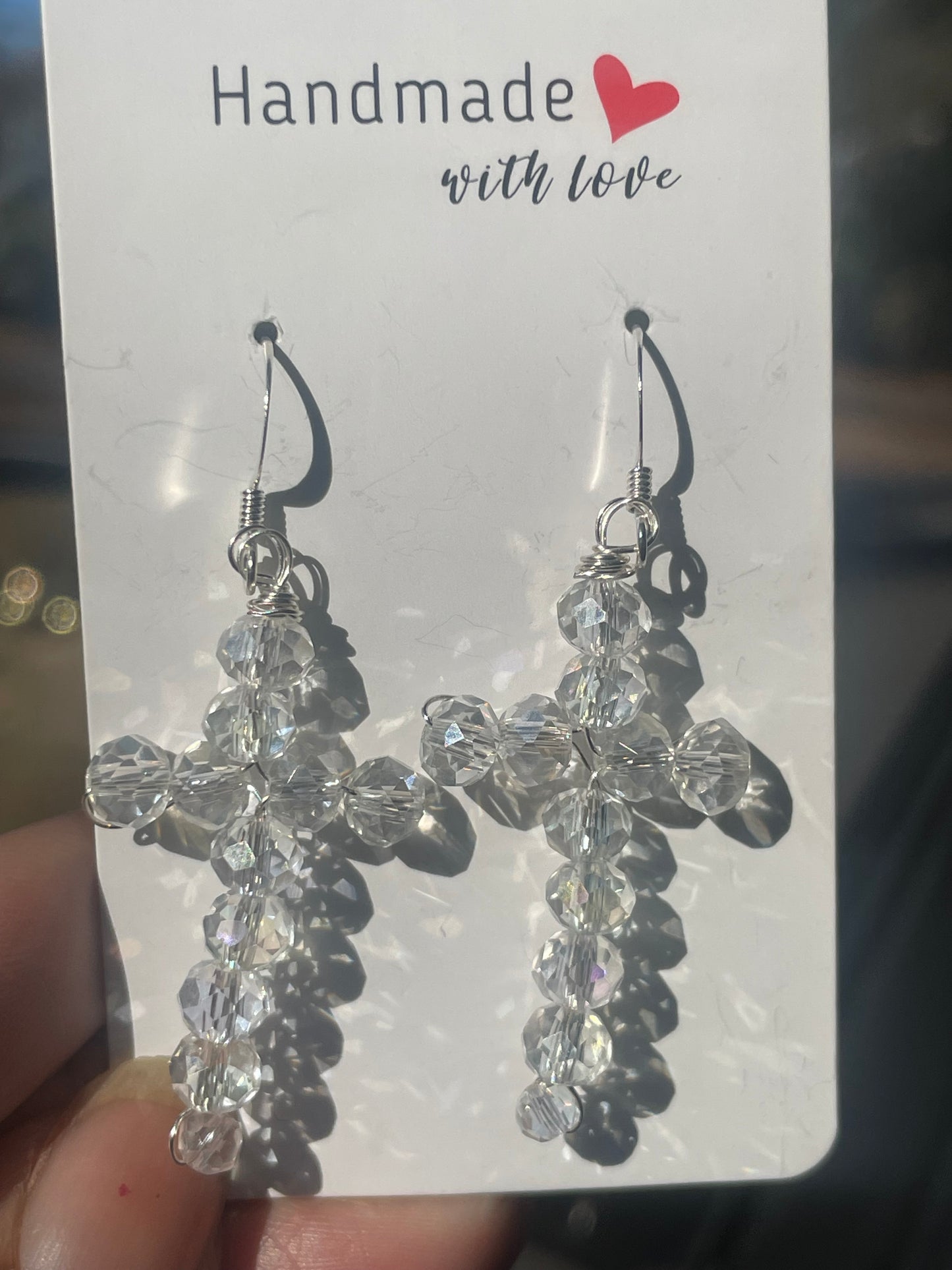 Cross Beaded mini Dangle earrings