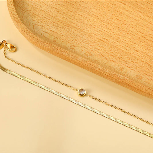 Diana Double Chain Bracelet – 18K Gold Plated Stainless Steel