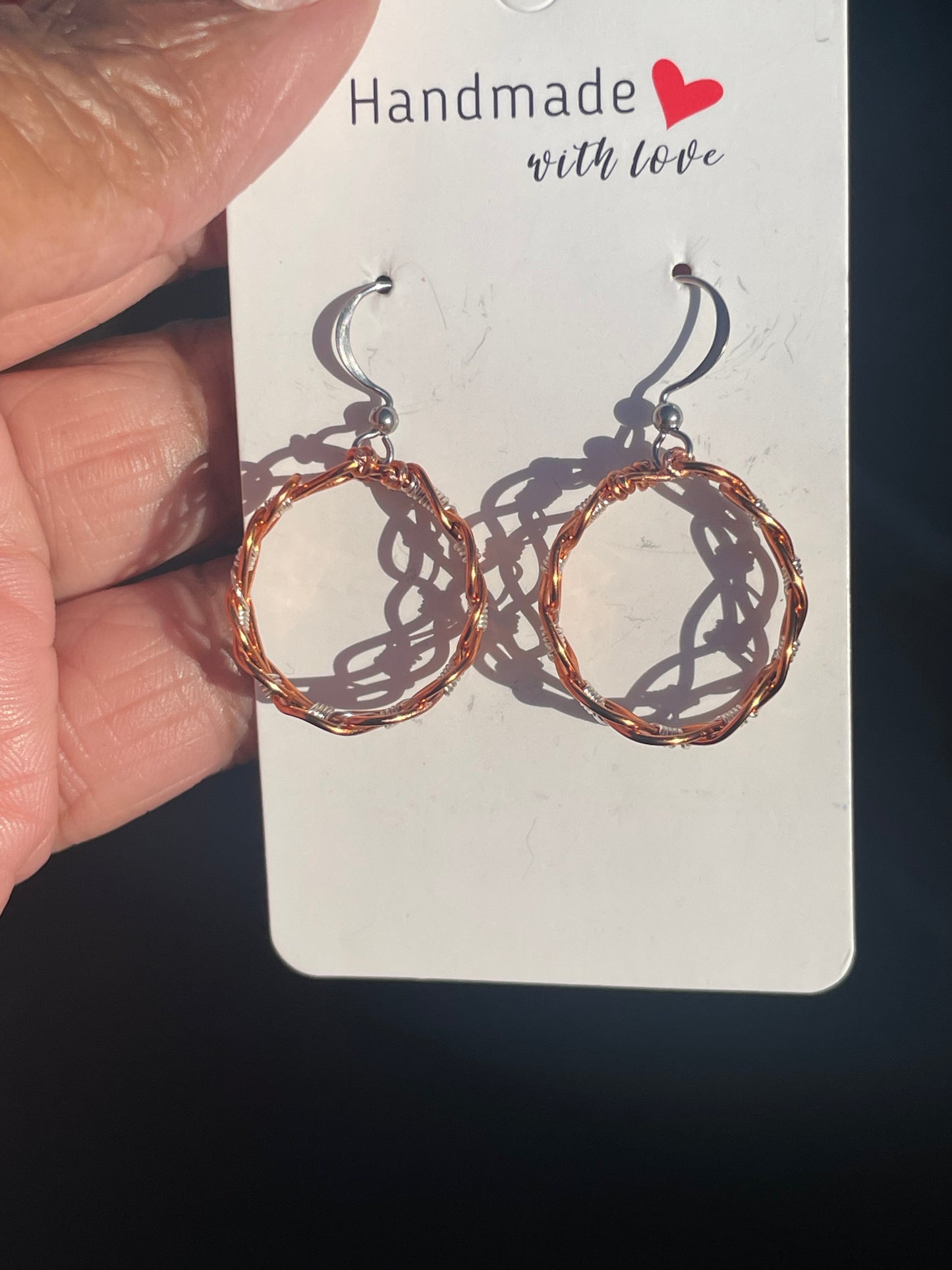 Braided band hoop dangle earrings