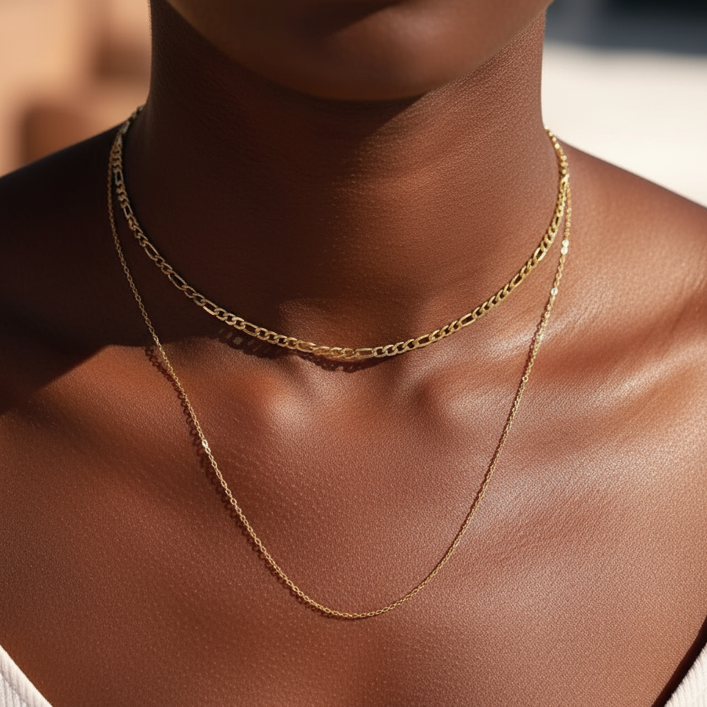 Karla Loop Cable Stainless Steel PVD Coated Loop Chain Necklace 1.5mm