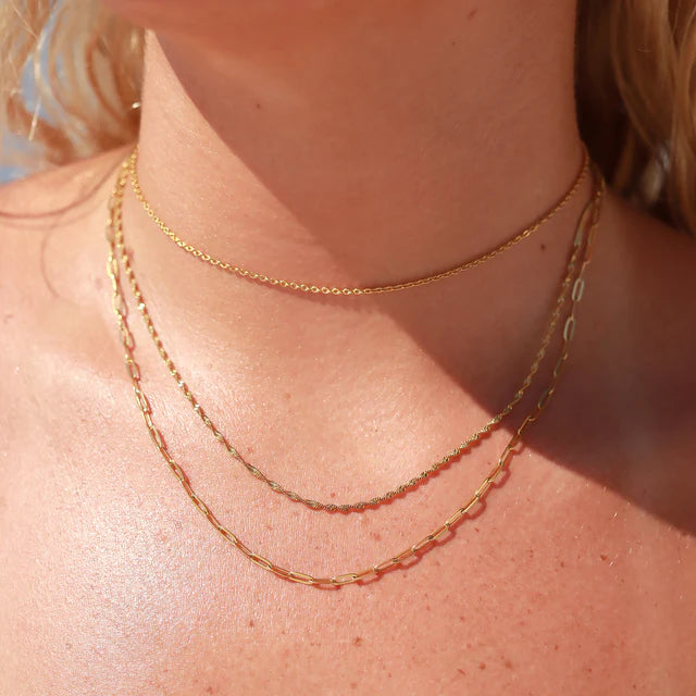 Karla Loop Cable Stainless Steel PVD Coated Loop Chain Necklace 1.5mm
