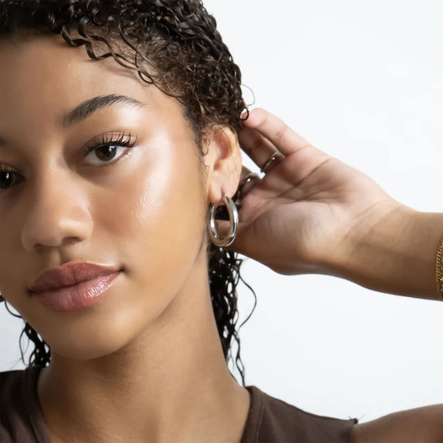 Milan mini 18K Gold PVD Stainless Steel Chunky Hoop Earrings (30mm) – Classic Minimalist Hoops