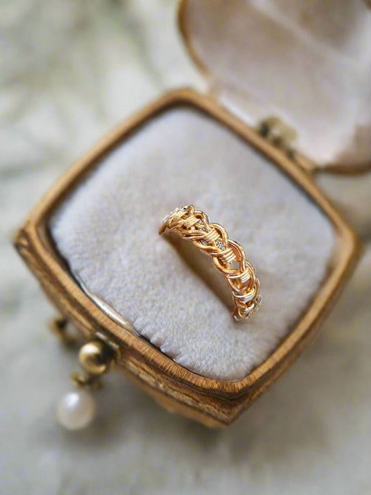 Braided Band Ring – Gold Handwoven Stackable Ring