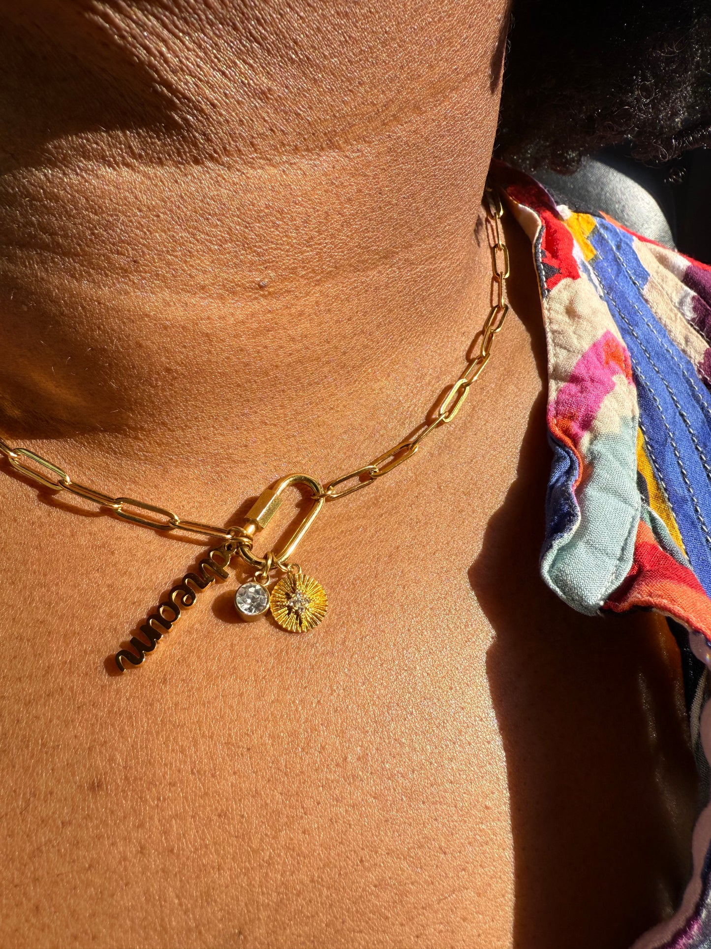 Dare to Dream Charm Paperclip Necklace