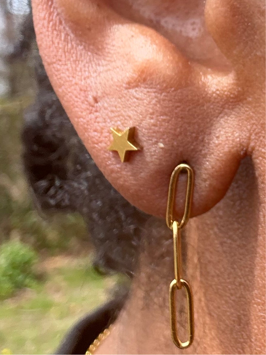 Feyre 18K Gold PVD Stainless Steel Star Stud Earrings (ACOTAR)