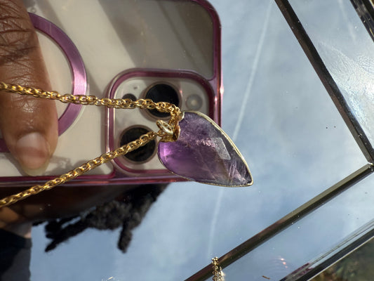 Amethyst  Heart Pendant