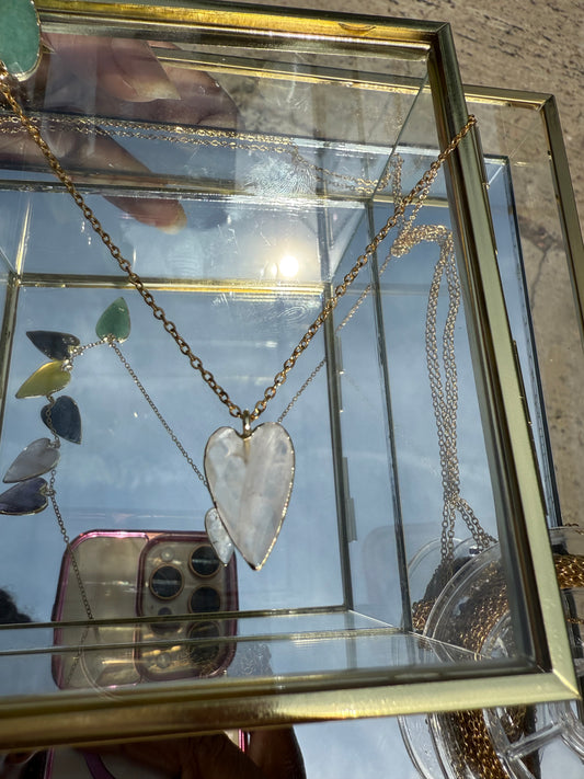 Rock Crystal Quartz Heart Pendant