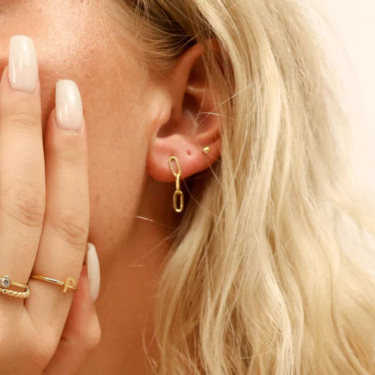Jayla 18K Gold PVD Stainless Steel Paperclip Earrings