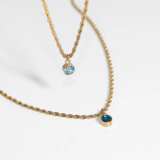 Carrie 18K Gold PVD Stainless Steel Rope Chain Necklace