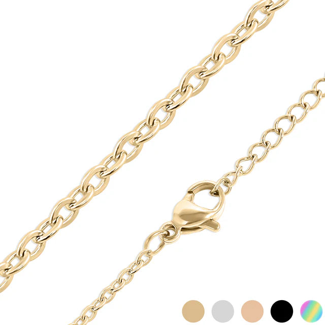 Karla Loop Cable Stainless Steel PVD Coated Loop Chain Necklace 1.5mm